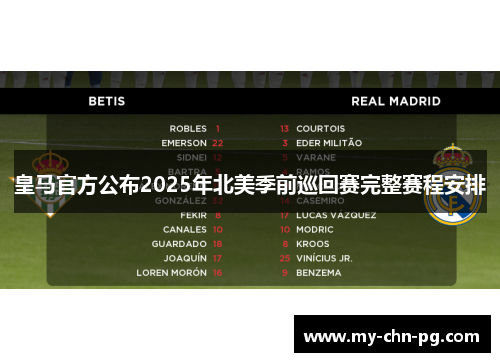 皇马官方公布2025年北美季前巡回赛完整赛程安排 皇马官方公布2025年北美季前巡回赛完整赛程安排